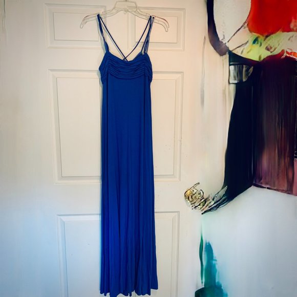 BCBG MaxAzria Maxi 'Strappy' Dress...Blue...Size L - Picture 2 of 5